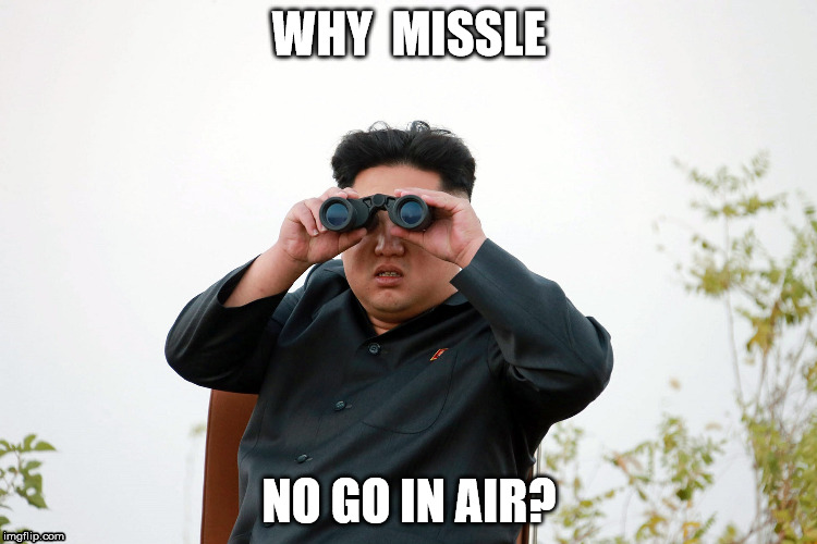 WHY  MISSLE; NO GO IN AIR? | image tagged in north korea | made w/ Imgflip meme maker