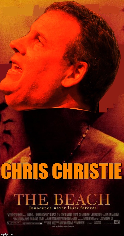 Worst. Photoshop. Ever. :) | CHRIS CHRISTIE | image tagged in memes,chris christie,the beach,beachgate,politics,really bad photoshopping | made w/ Imgflip meme maker