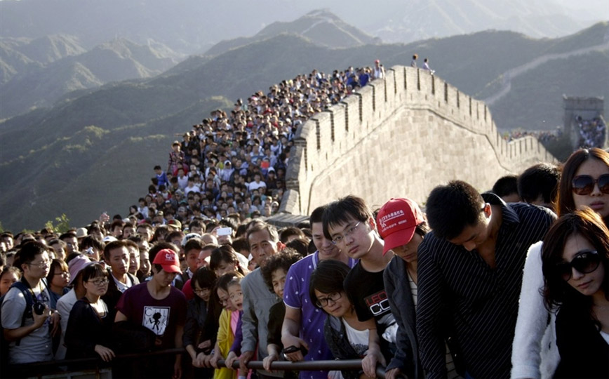chinese tourists great wall Blank Meme Template