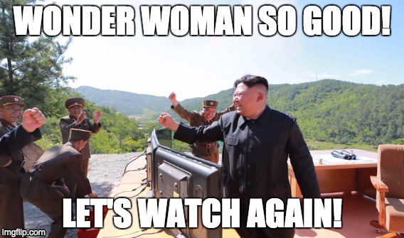 Kim Jong Un Likes Wonder Woman | image tagged in kim jong un,wonder woman | made w/ Imgflip meme maker