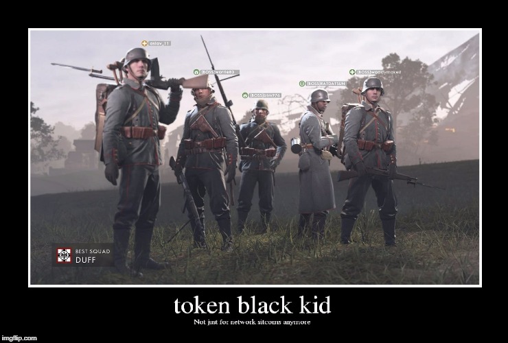 image tagged in token black kid battlefield one | made w/ Imgflip meme maker