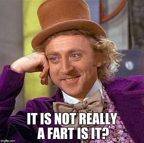 Creepy Condescending Wonka Meme | IT IS NOT REALLY A FART IS IT? | image tagged in memes,creepy condescending wonka | made w/ Imgflip meme maker