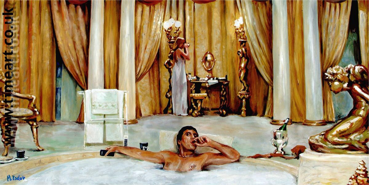 High Quality scarface tub painting Blank Meme Template