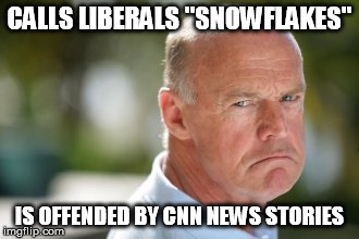 conservatives whine like children | CALLS LIBERALS "SNOWFLAKES"; IS OFFENDED BY CNN NEWS STORIES | image tagged in cnn,snowflakes,conservatives,trump | made w/ Imgflip meme maker