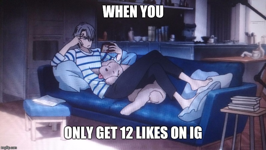 WHEN YOU; ONLY GET 12 LIKES ON IG | image tagged in yuri | made w/ Imgflip meme maker