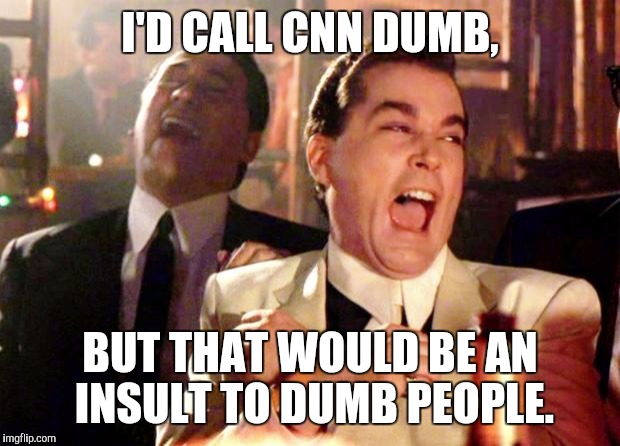 Don't Bully Stupid People by Doing That. | I'D CALL CNN DUMB, BUT THAT WOULD BE AN INSULT TO DUMB PEOPLE. | image tagged in goodfellas laugh | made w/ Imgflip meme maker