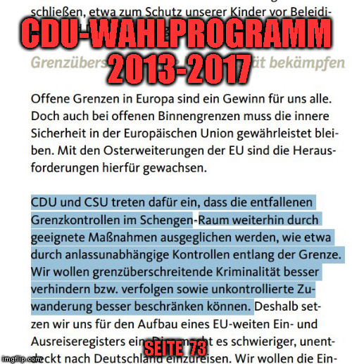 CDU-WAHLPROGRAMM 2013-2017; SEITE  73 | made w/ Imgflip meme maker