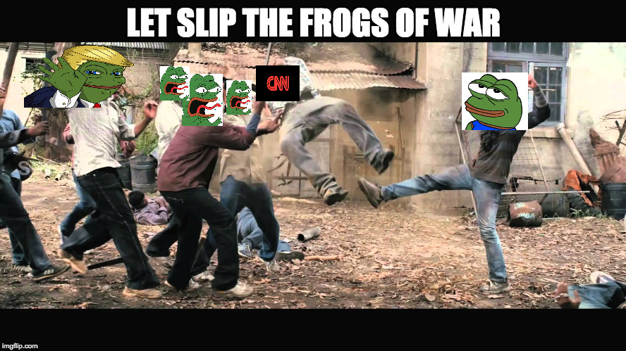 Frogs of war | LET SLIP THE FROGS OF WAR | image tagged in cnn | made w/ Imgflip meme maker