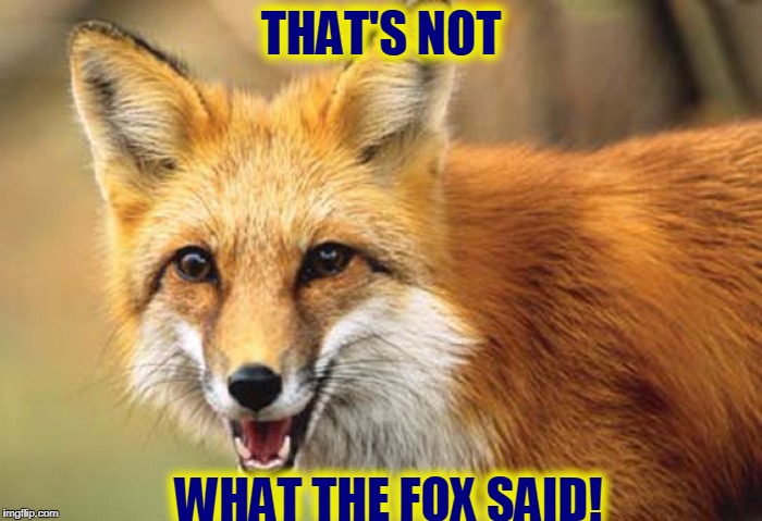 THAT'S NOT; WHAT THE FOX SAID! | made w/ Imgflip meme maker