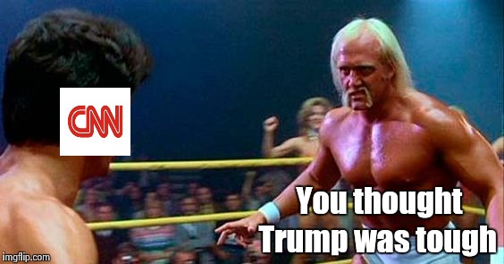 CNN , the most busted name in news | You thought; Trump was tough | image tagged in rocky 3,cnn breaking news,bullshit | made w/ Imgflip meme maker