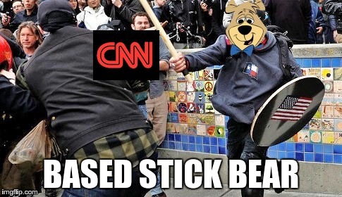 Based Stick Bear | BASED STICK BEAR | image tagged in cnn,cnn blackmail,boo boo,yogi,based stick man | made w/ Imgflip meme maker