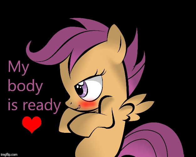 Are you? | image tagged in memes,ponies,my body is ready,scootaloo | made w/ Imgflip meme maker