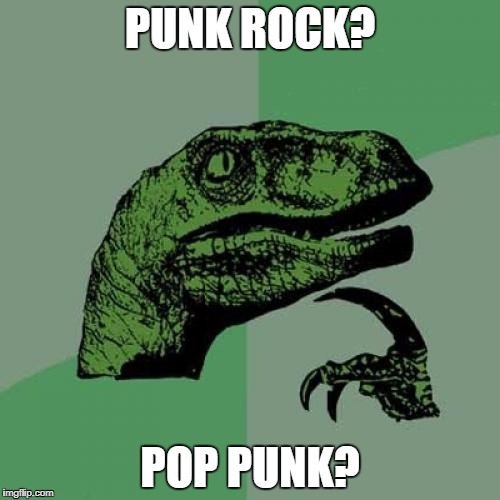 Inconsistency | PUNK ROCK? POP PUNK? | image tagged in memes,philosoraptor | made w/ Imgflip meme maker