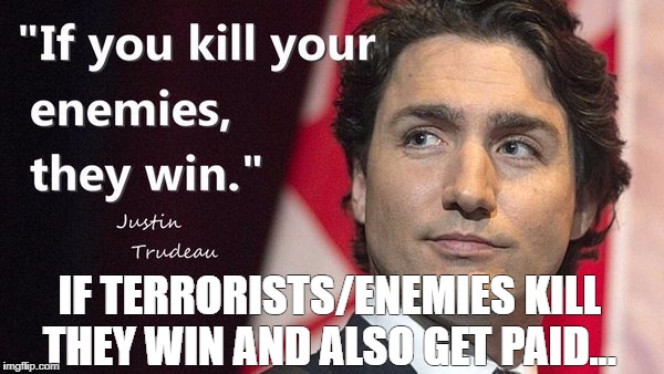 IF TERRORISTS/ENEMIES KILL THEY WIN AND ALSO GET PAID... | image tagged in they win | made w/ Imgflip meme maker