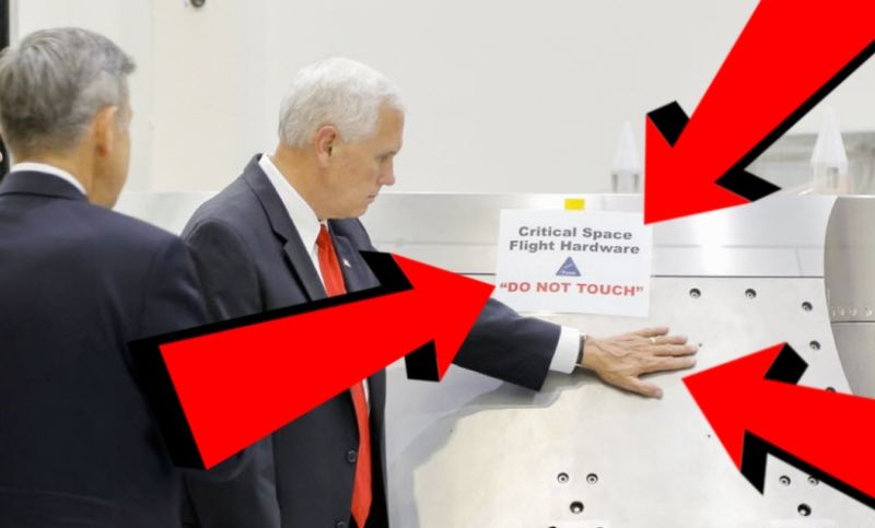 Mike Pence Touches NASA Equipment Labeled 'Do Not Touch' Blank Meme Template