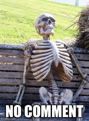 Waiting Skeleton Meme | NO COMMENT | image tagged in memes,waiting skeleton | made w/ Imgflip meme maker
