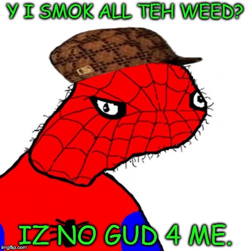 Y I SMOK ALL TEH WEED? IZ NO GUD 4 ME. | made w/ Imgflip meme maker