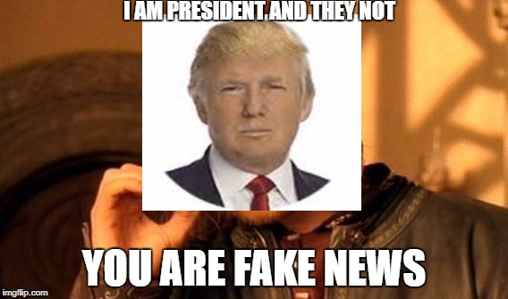 One Does Not Simply Meme | I AM PRESIDENT AND THEY NOT; YOU ARE FAKE NEWS | image tagged in memes,one does not simply | made w/ Imgflip meme maker