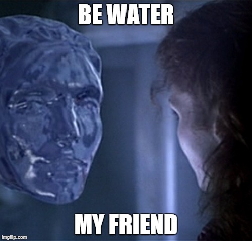 BE WATER; MY FRIEND | image tagged in be water | made w/ Imgflip meme maker