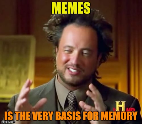 Ancient Aliens Meme | MEMES IS THE VERY BASIS FOR MEMORY | image tagged in memes,ancient aliens | made w/ Imgflip meme maker