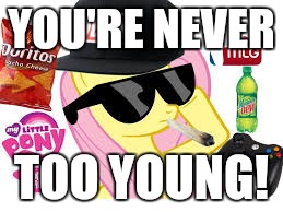 MLG Pony | YOU'RE NEVER TOO YOUNG! | image tagged in mlg pony | made w/ Imgflip meme maker