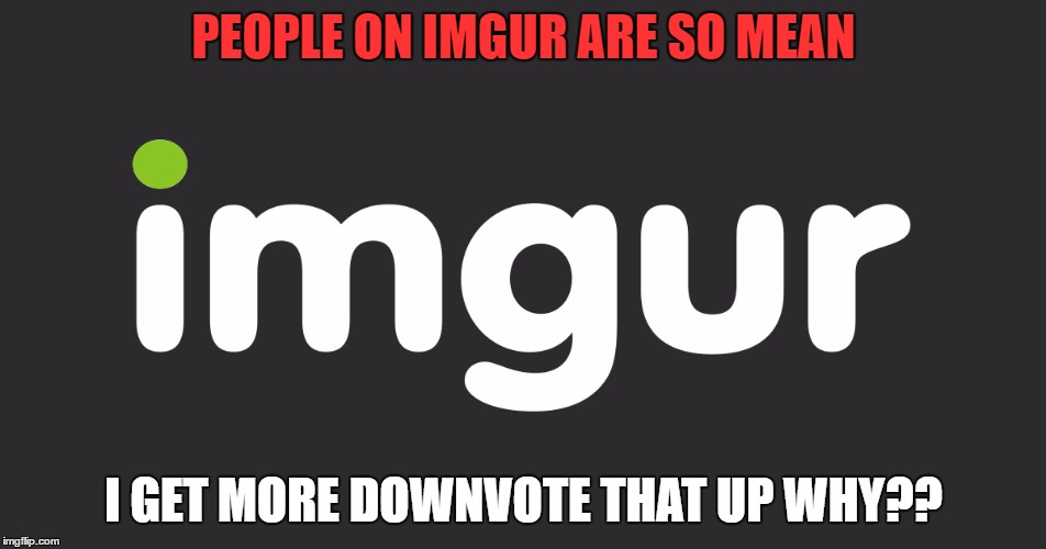 PEOPLE ON IMGUR ARE SO MEAN; I GET MORE DOWNVOTE THAT UP WHY?? | image tagged in imgur | made w/ Imgflip meme maker