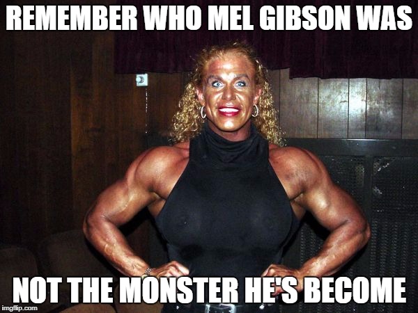 hard times | REMEMBER WHO MEL GIBSON WAS; NOT THE MONSTER HE'S BECOME | image tagged in mel gibson,transgender bathroom | made w/ Imgflip meme maker