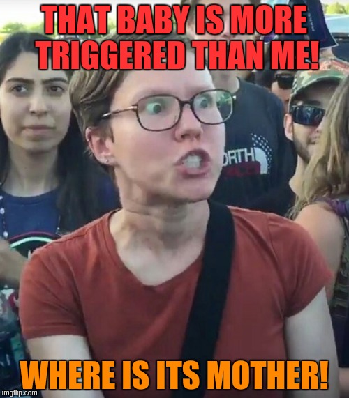 THAT BABY IS MORE TRIGGERED THAN ME! WHERE IS ITS MOTHER! | made w/ Imgflip meme maker