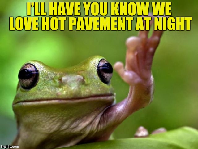I'LL HAVE YOU KNOW WE LOVE HOT PAVEMENT AT NIGHT | made w/ Imgflip meme maker