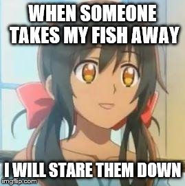 Hetalia | WHEN SOMEONE TAKES MY FISH AWAY; I WILL STARE THEM DOWN | image tagged in hetalia | made w/ Imgflip meme maker