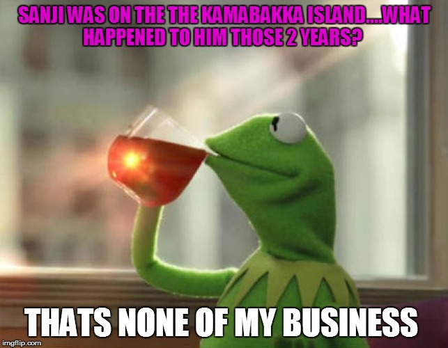 But That's None Of My Business (Neutral) Meme |  SANJI WAS ON THE THE KAMABAKKA ISLAND....WHAT HAPPENED TO HIM THOSE 2 YEARS? THATS NONE OF MY BUSINESS | image tagged in memes,but thats none of my business neutral | made w/ Imgflip meme maker