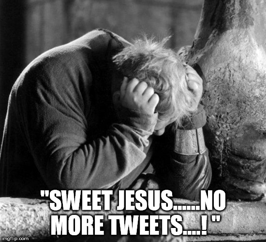 No More Tweets ! | "SWEET JESUS......NO MORE TWEETS....! " | image tagged in tweets,cnn,news,usa,media | made w/ Imgflip meme maker