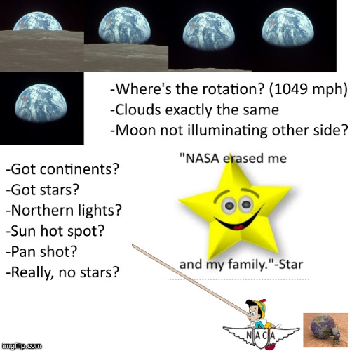Faking Earth rise | image tagged in nasa,fakery,apollo missions,earthrise,composite,studio | made w/ Imgflip meme maker