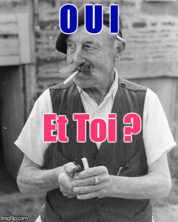 Are You Going To Answer Me, Or Ignore Me? | O U I; Et Toi ? | image tagged in memes old man frenchman | made w/ Imgflip meme maker