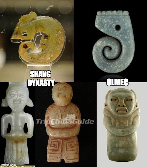 SHANG DYNASTY; OLMEC | image tagged in china,america | made w/ Imgflip meme maker