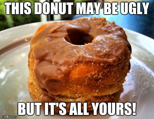 THIS DONUT MAY BE UGLY BUT IT'S ALL YOURS! | made w/ Imgflip meme maker