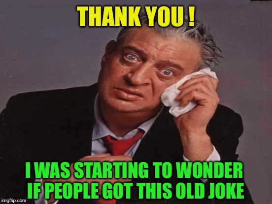 THANK YOU ! I WAS STARTING TO WONDER IF PEOPLE GOT THIS OLD JOKE | made w/ Imgflip meme maker