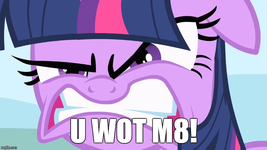 ANGRY Twilight | U WOT M8! | image tagged in angry twilight | made w/ Imgflip meme maker
