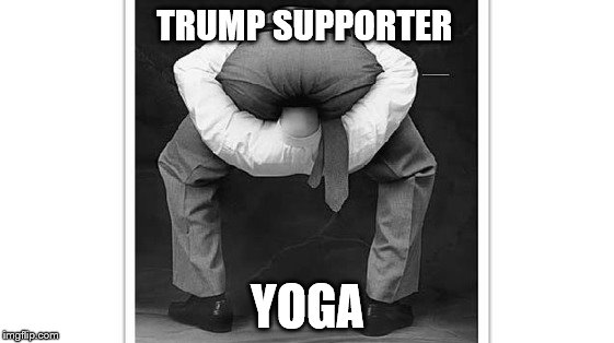 TRUMP SUPPORTER; YOGA | image tagged in memes | made w/ Imgflip meme maker