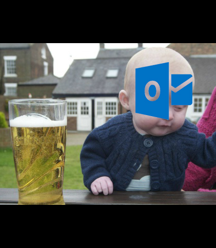 Drunk Outlook Baby Blank Meme Template