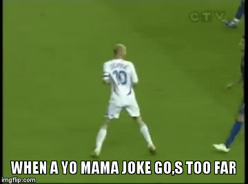 WHEN A YO MAMA JOKE GO,S TOO FAR | image tagged in gifs | made w/ Imgflip video-to-gif maker