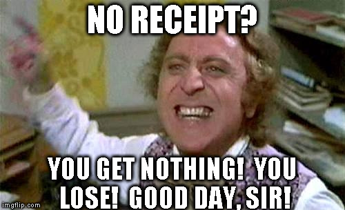 When dickheads try to get a replacement coffee machine without a receipt | NO RECEIPT? YOU GET NOTHING!  YOU LOSE!  GOOD DAY, SIR! | image tagged in coffee machine,no receipt,refund,lavazza,a modo mio,replacement | made w/ Imgflip meme maker