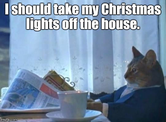 I should take my Christmas lights off the house. | made w/ Imgflip meme maker