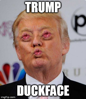 Try getting this one out of your head...XD | TRUMP; DUCKFACE | image tagged in memes,donald trump,duckface | made w/ Imgflip meme maker