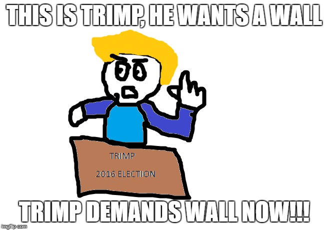 THIS IS TRIMP, HE WANTS A WALL; TRIMP DEMANDS WALL NOW!!! | made w/ Imgflip meme maker