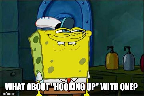 Don't You Squidward Meme | WHAT ABOUT "HOOKING UP" WITH ONE? | image tagged in memes,dont you squidward | made w/ Imgflip meme maker