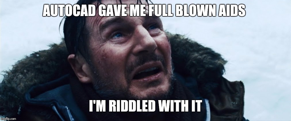 Sad Liam Neeson | AUTOCAD GAVE ME FULL BLOWN AIDS; I'M RIDDLED WITH IT | image tagged in sad liam neeson | made w/ Imgflip meme maker