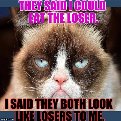 THEY SAID I COULD EAT THE LOSER. I SAID THEY BOTH LOOK LIKE LOSERS TO ME. | made w/ Imgflip meme maker