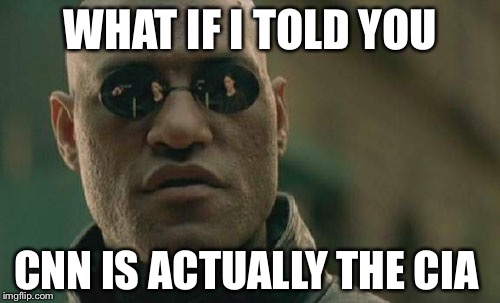 I wouldn't believe... | WHAT IF I TOLD YOU; CNN IS ACTUALLY THE CIA | image tagged in memes,matrix morpheus,cnn,cia | made w/ Imgflip meme maker