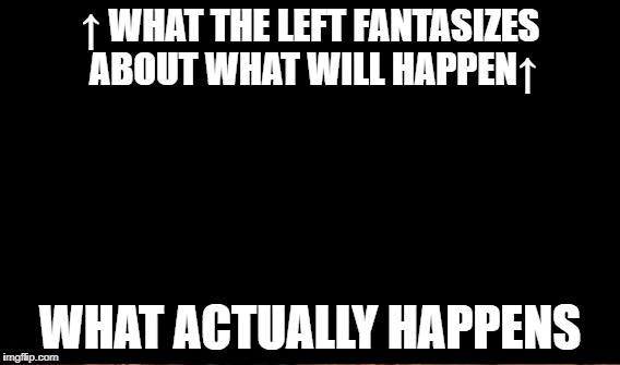 ↑ WHAT THE LEFT FANTASIZES ABOUT WHAT WILL HAPPEN↑ WHAT ACTUALLY HAPPENS | made w/ Imgflip meme maker